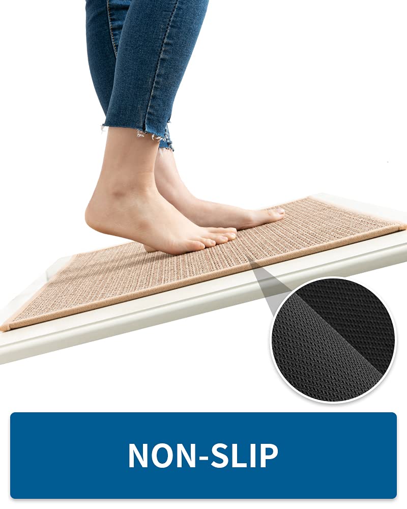 MontVoo Kitchen Rugs and Mats Non Skid Washable, Absorbent Runner Rugs for Kitchen, Front of Sink, Kitchen Mats for Floor (Beige, 20"x47") - Image 2