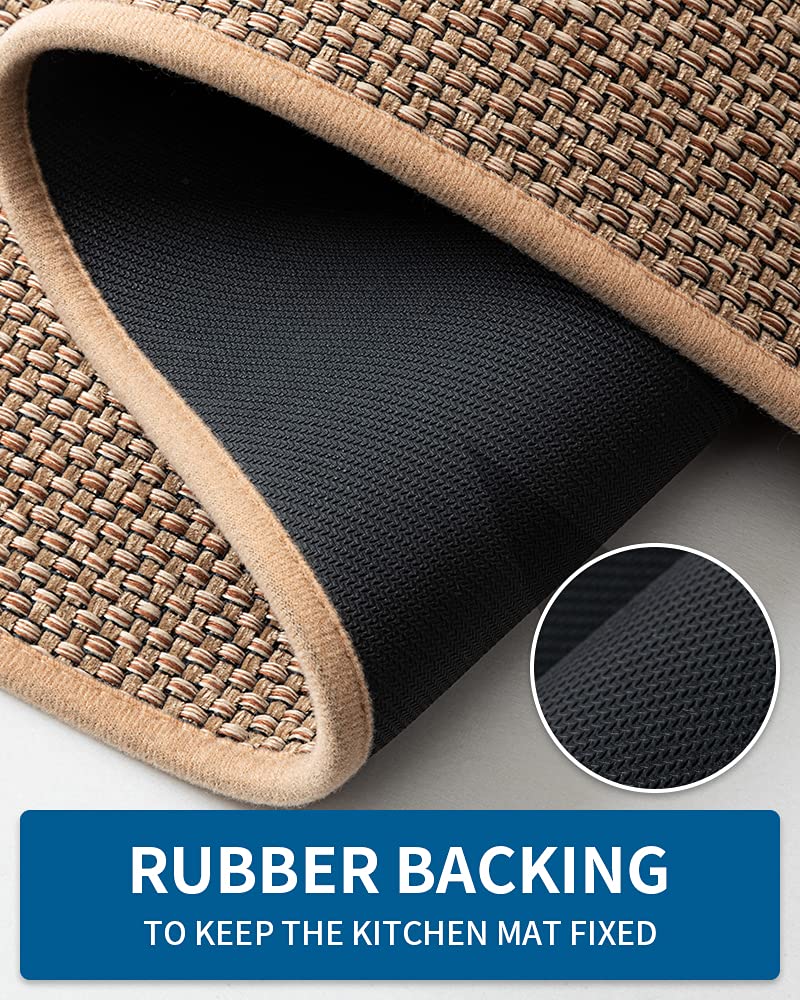 MontVoo Kitchen Rugs and Mats Non Skid Washable, Absorbent Runner Rugs for Kitchen, Front of Sink, Kitchen Mats for Floor (Beige, 20"x47") - Image 4