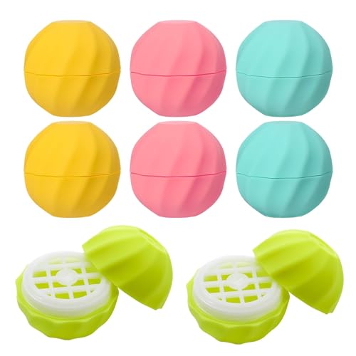 RONRONS 0.25 oz/7g Sphere Lip Balm Containers, 8 Refillable Screw Cap Empty Lip Balm Tubes, DIY Reusable Lipstick Tubes Lip Gloss Containers Ball BPA Free Colorful Mini Makeup Lipgloss Tubes(4 Colors) - Image 1