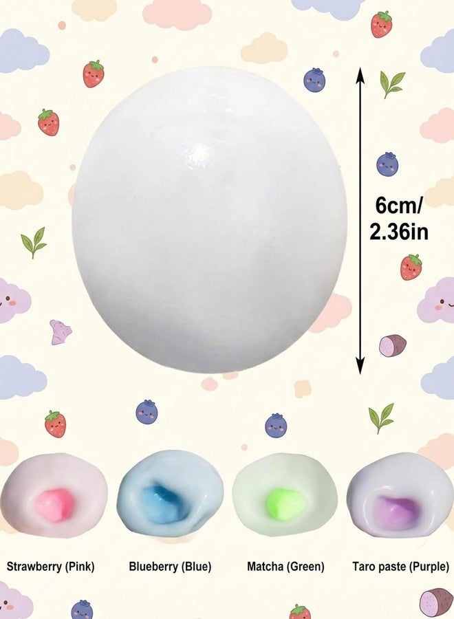 SQUISHCO 3-4Pcs Taba Squishy Making Kit, DIY Squishy Ball Set, Office Desk Stress, Classroom Sensory Fidget, Green Purple Pink 4CM Squishies (4pcs（Multicolor）) - Image 2