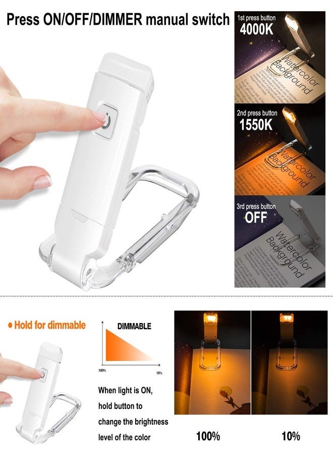 لوكسواي مصباح قراءة كتب قابل لإعادة الشحن عبر منفذ USB من LUXXSWAY للأطفال، مصابيح كتب لطيفة في السرير، ضوء أبيض دافئ، سطوع قابل للتعديل لحماية العين، مصابيح لاسلكية بمشبك للعلامات المرجعية، مصباح كتب محمول لعشاق القراءة - Image 3