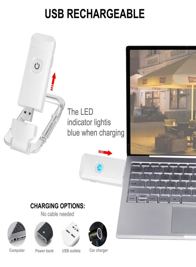 لوكسواي مصباح قراءة كتب قابل لإعادة الشحن عبر منفذ USB من LUXXSWAY للأطفال، مصابيح كتب لطيفة في السرير، ضوء أبيض دافئ، سطوع قابل للتعديل لحماية العين، مصابيح لاسلكية بمشبك للعلامات المرجعية، مصباح كتب محمول لعشاق القراءة - Image 2