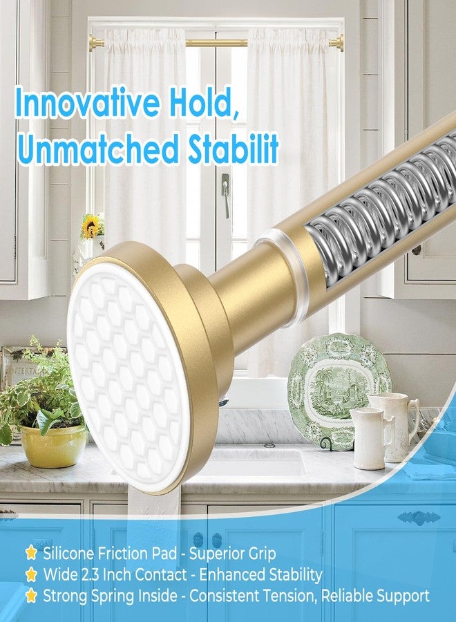 AIZESI Small Tension Rod 16 To 28 Inch，Gold Tension Curtain Rod 1 Inch Diameter Small Tension Rod No Drilling, Non-Slip, Premium Stainless Steel Anti-Rust Short Tension Rod - Image 3
