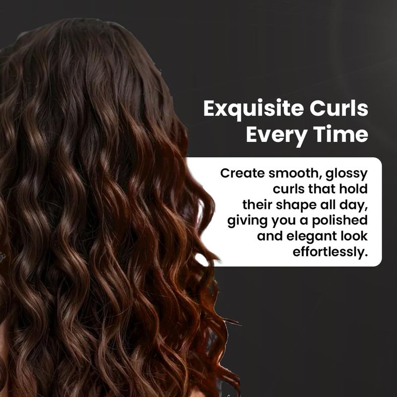FOLELLO - Wave 25 - Curling Tong for Professionals, Salons and Home Use - Ergonomic Design & Comfortable Grip - Hair Curling, Styling - 25MM Barrel, Black - Image 3