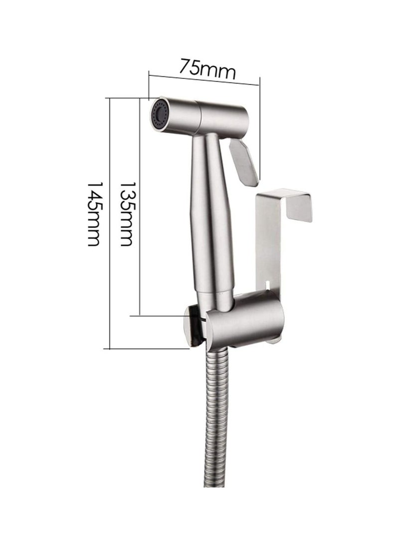 erorex 3 Pieces Toilet Bidet Spray Gun Set, Shattaf Kit Handheld Self Cleaning for Washroom and Bathroom Toilet Water Sprayer Silver - Image 5