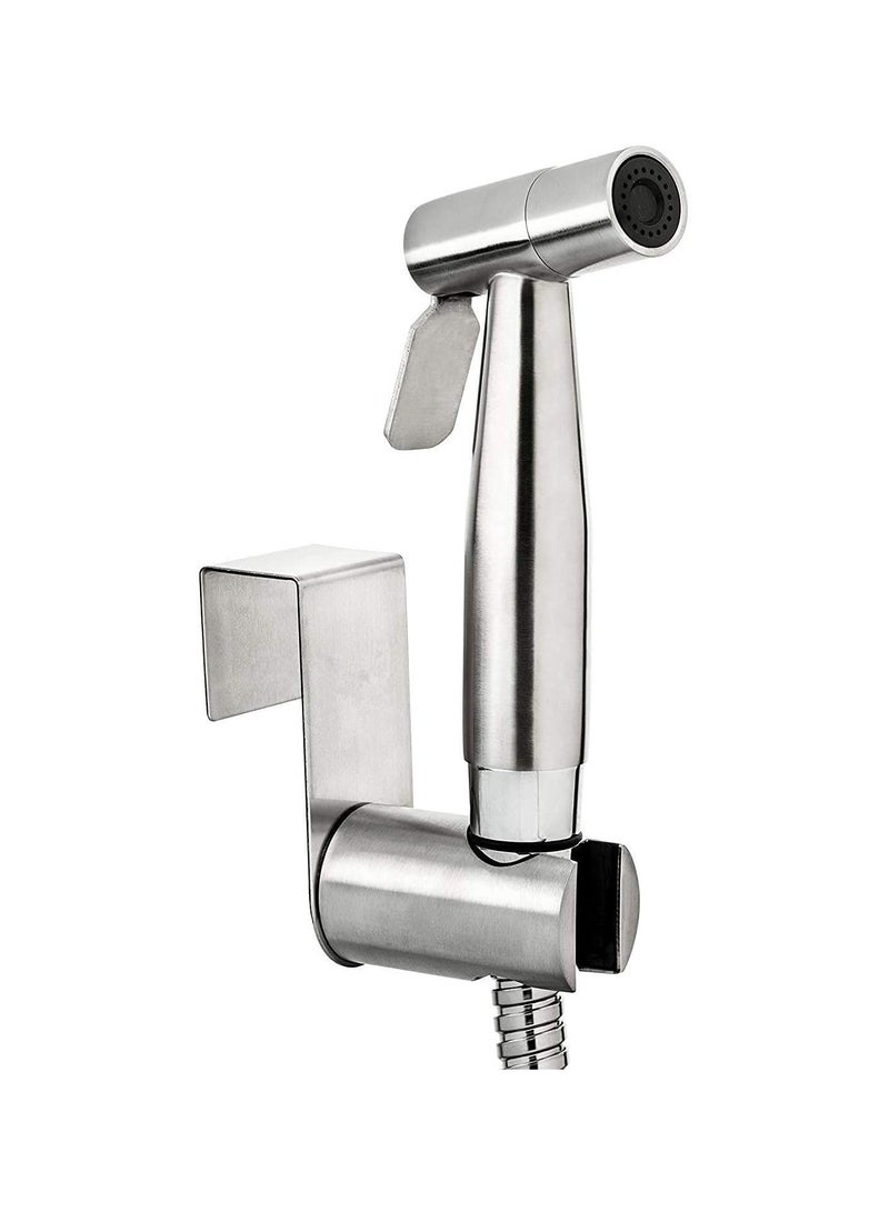 erorex 3 Pieces Toilet Bidet Spray Gun Set, Shattaf Kit Handheld Self Cleaning for Washroom and Bathroom Toilet Water Sprayer Silver - Image 4