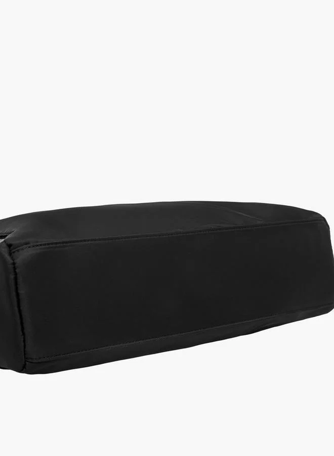MISSY BLACK Solid Tote Bag with Detachable Strap and Zip Closure for Women | Best Price UAE