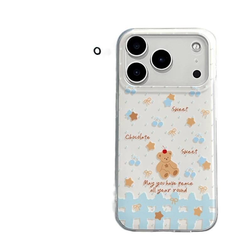 غطاء واقي | مقاومة السقوط | مقاوم للصدمات لـ iPhone 16 / 16 Plus / 16 Pro / 16 Pro Max | نقشة دب سيليكون - Image 1