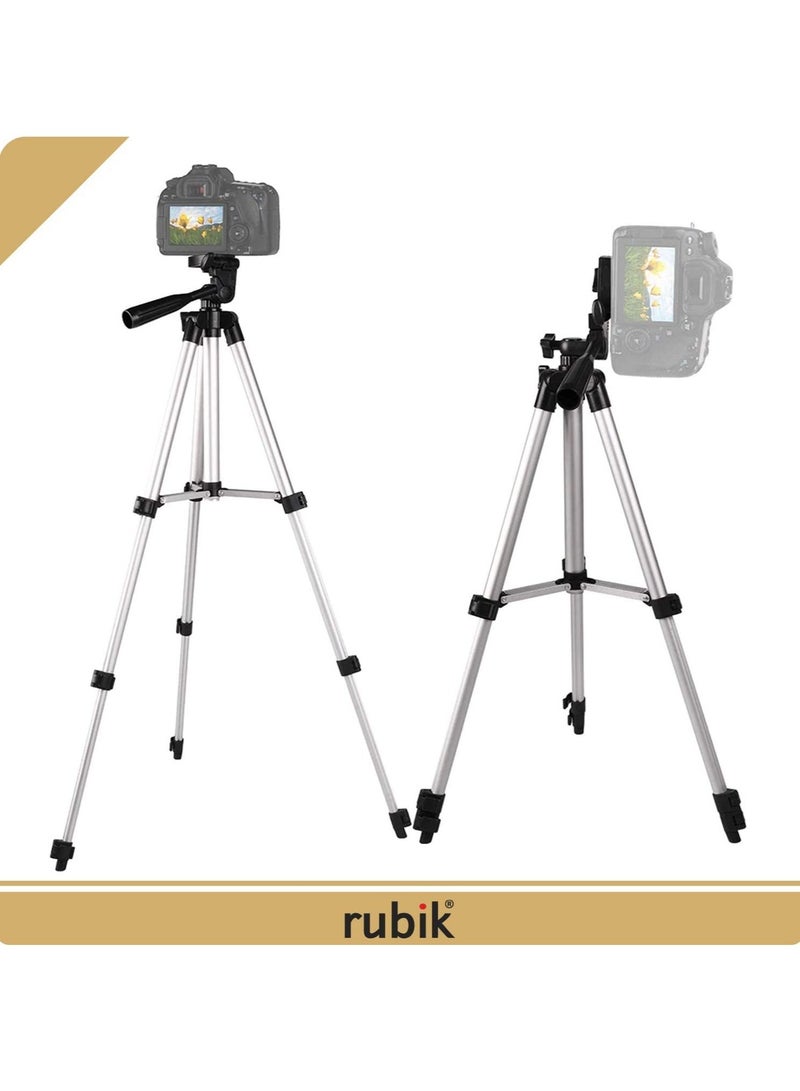Rubik Portable Tripod Stand for Mobile and DSLR Camera, Adjustable Height and Mount For iPhone Samsung Huawei Nikon Canon Sony  - Image 4