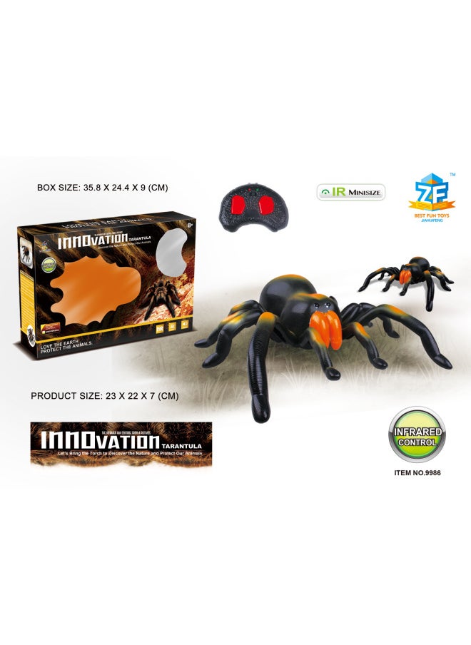 Hot-selling Infrared Remote Control Electric Lizard Simulation Snake Mouse Spider April Fool's Day Trick Animal Remote Control Toy-Color:Infrared Remote Control Big Spider 9986  - Image 1