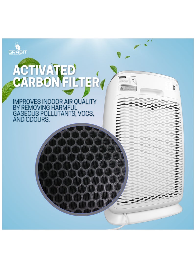 GRABIT - GRABIT Smart Air Purifier Smart & Compact Filtration Enjoy cleaner air with 4-stage filtration, a CADR of 220m³/h, and 26m² coverage. Features 4 fan speeds, sleep mode, air quality indicator, and a soft night light for added comfort. The timer (2, 4, 8 hours), child lock, and filter replacement indicator ensure convenience and safety. Whisper-quiet (56dB) with Tuya Wi-Fi for remote control. Compact and perfect for small spaces! - Image 1
