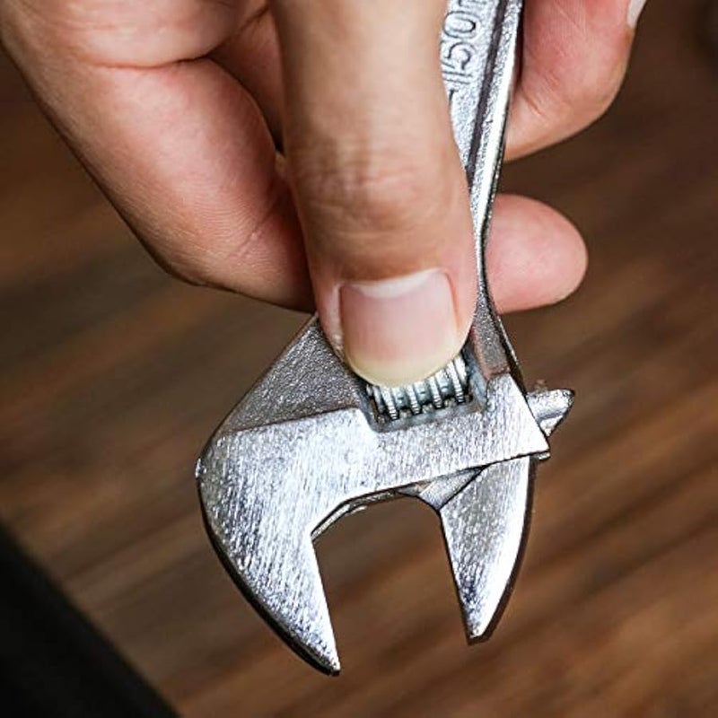 - Small Wrench, Adjustable, 6 Inches, Hex-Shaped Jaw Opens To 3/4 Inch, Made From Heat Treated Carbon Steel - Image 4