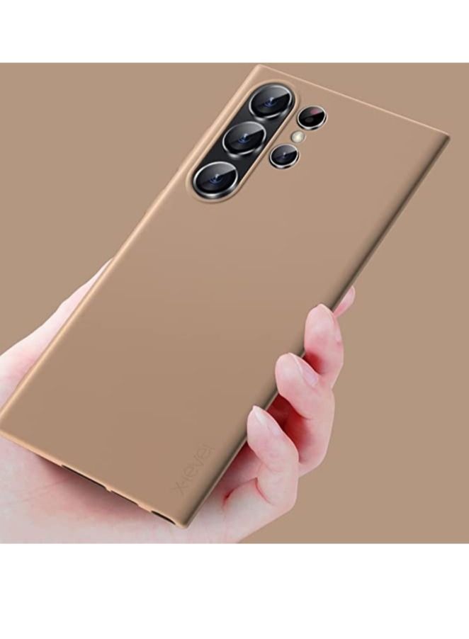 Samsung Galaxy S23 Ultra Case Slim Fit Soft TPU Super Thin [Guardian Series] S23 Ultra Phone Back Cover Light Protective Matte Finish Coating Cases-Gold - Image 2