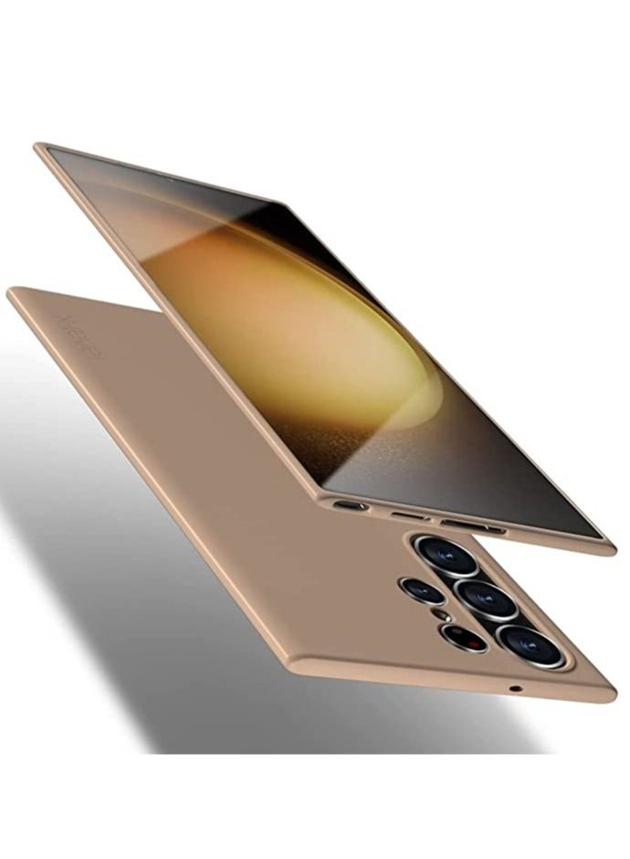 Samsung Galaxy S23 Ultra Case Slim Fit Soft TPU Super Thin [Guardian Series] S23 Ultra Phone Back Cover Light Protective Matte Finish Coating Cases-Gold - Image 1