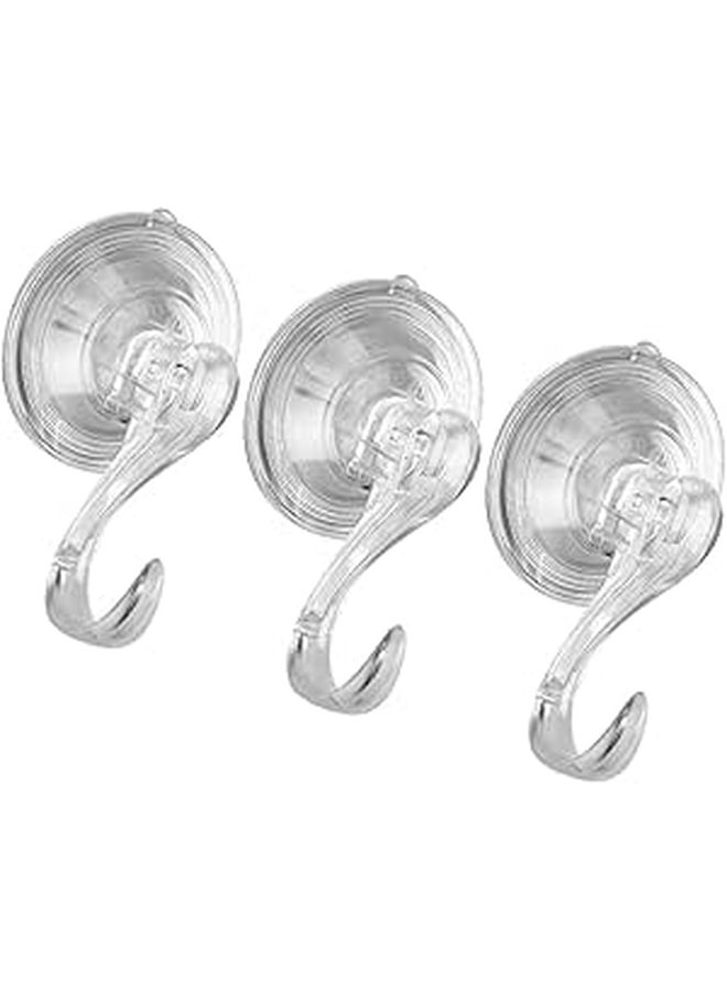 3 Heavy Duty Suction Cup Hooks Punch Free Wall Towel Hanger For Bathroom Kitchen Shower - Image 1