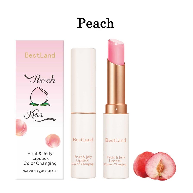 Bestland 3 Pcs/Set Strawberry, Peach & Aloe Jelly Lipstick Set, Color Changing Lip And Cheek Stain | PH-Activated Temperature Reactive Moisturizing Lipstick for Dry & Mature Lips, Hydrating Long-Lasting Lip - Image 4