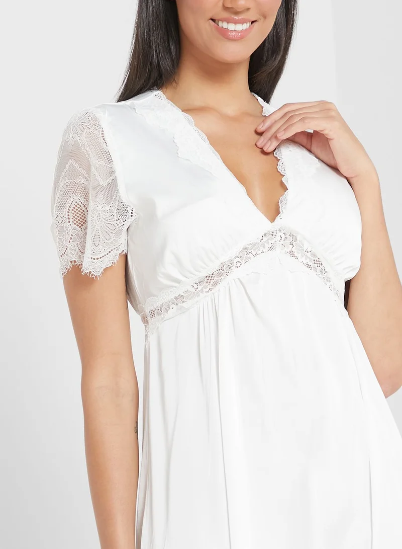 ELLA Lace Detail Night Dress