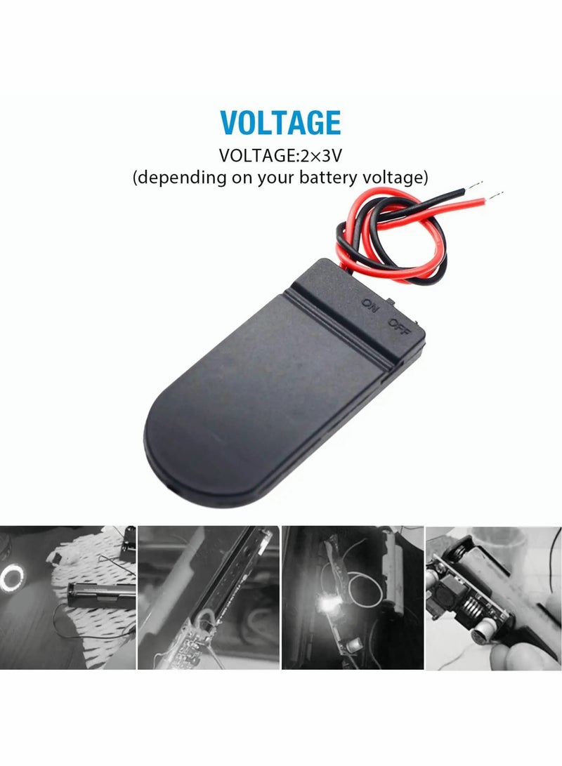 Excefore 2 x 3V CR2032 Button Coin Cell Battery Holder with Leads On Off Switch 6 Pcs - Image 4