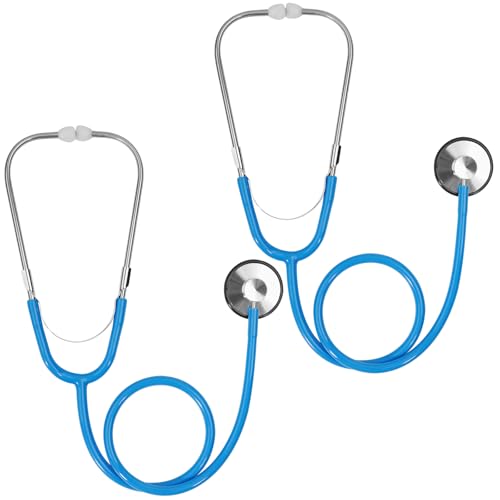 ERDOGLY Kids Stethoscope 2 Pack Real Working Nursing Stethoscope for Kids Role Play Toddler Doctor Play Set for Boys Girls Toy Medical Kit Nurse Cosplay Costume Accessories Blue - Image 1