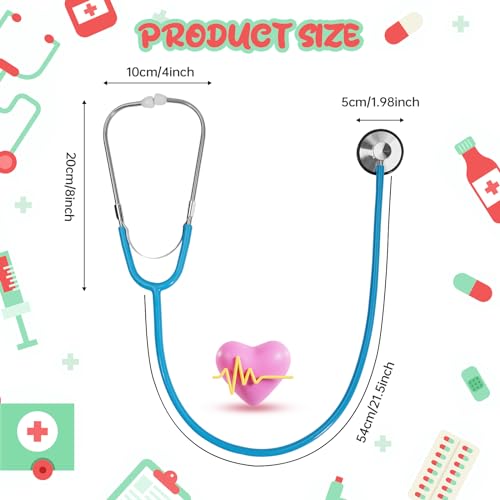 ERDOGLY Kids Stethoscope 2 Pack Real Working Nursing Stethoscope for Kids Role Play Toddler Doctor Play Set for Boys Girls Toy Medical Kit Nurse Cosplay Costume Accessories Blue - Image 5