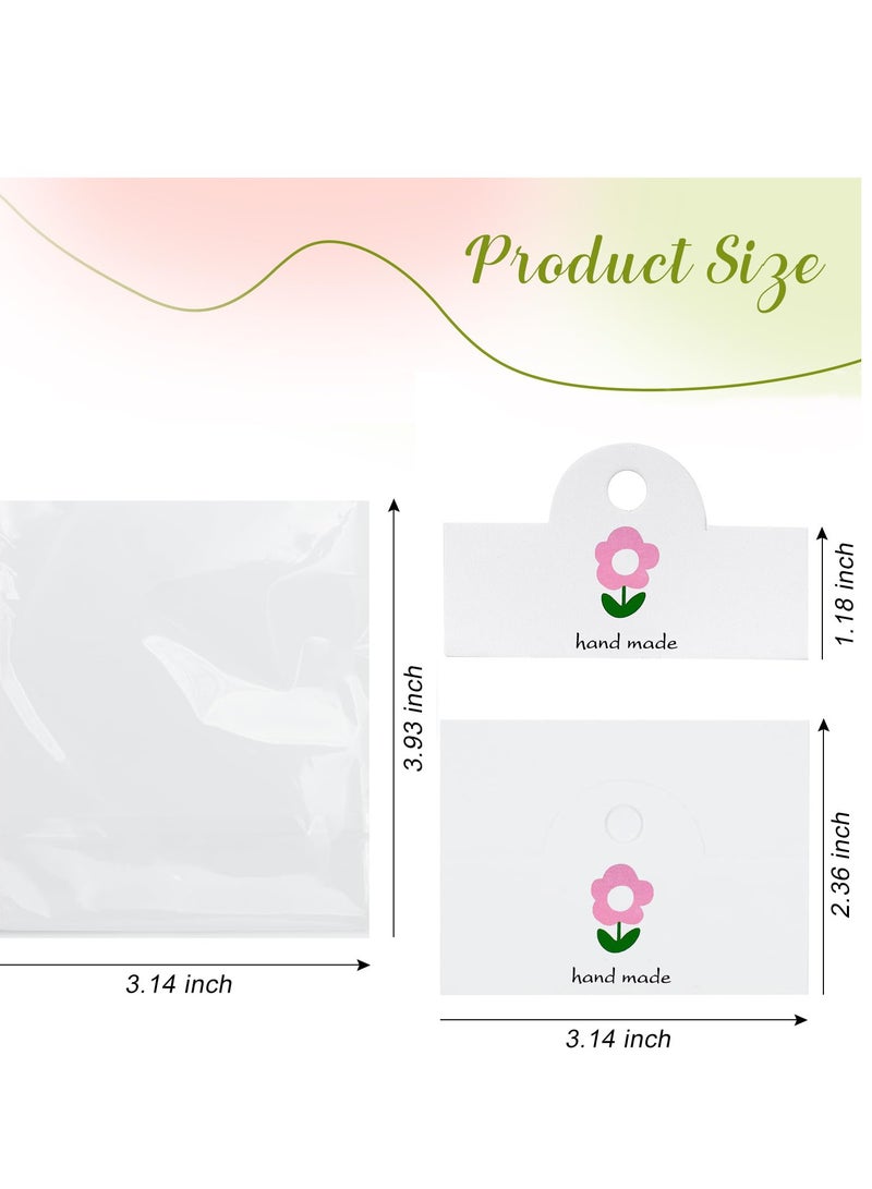 Car Coaster Packaging, Include 100 Pcs Sublimation Car Coasters Cards and 100 Pcs Self-Adhesive Bags, for Bracelet, Car Coaster, Keychain, Display Cards for Selling, 3.9'×3.14''