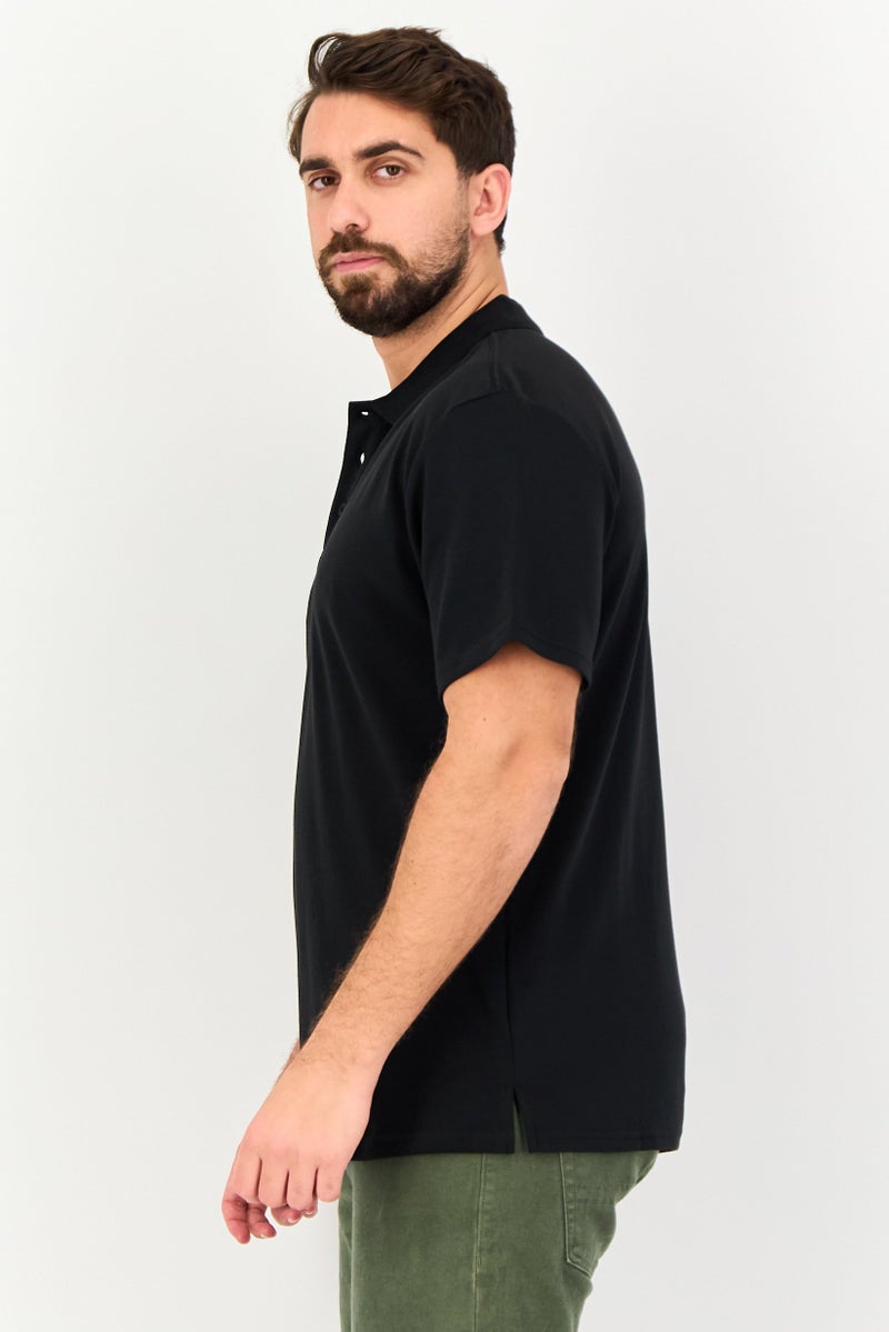 Core Elements Men Regular Fit Solid Short Sleeve Polo Shirt, Black - Image 2