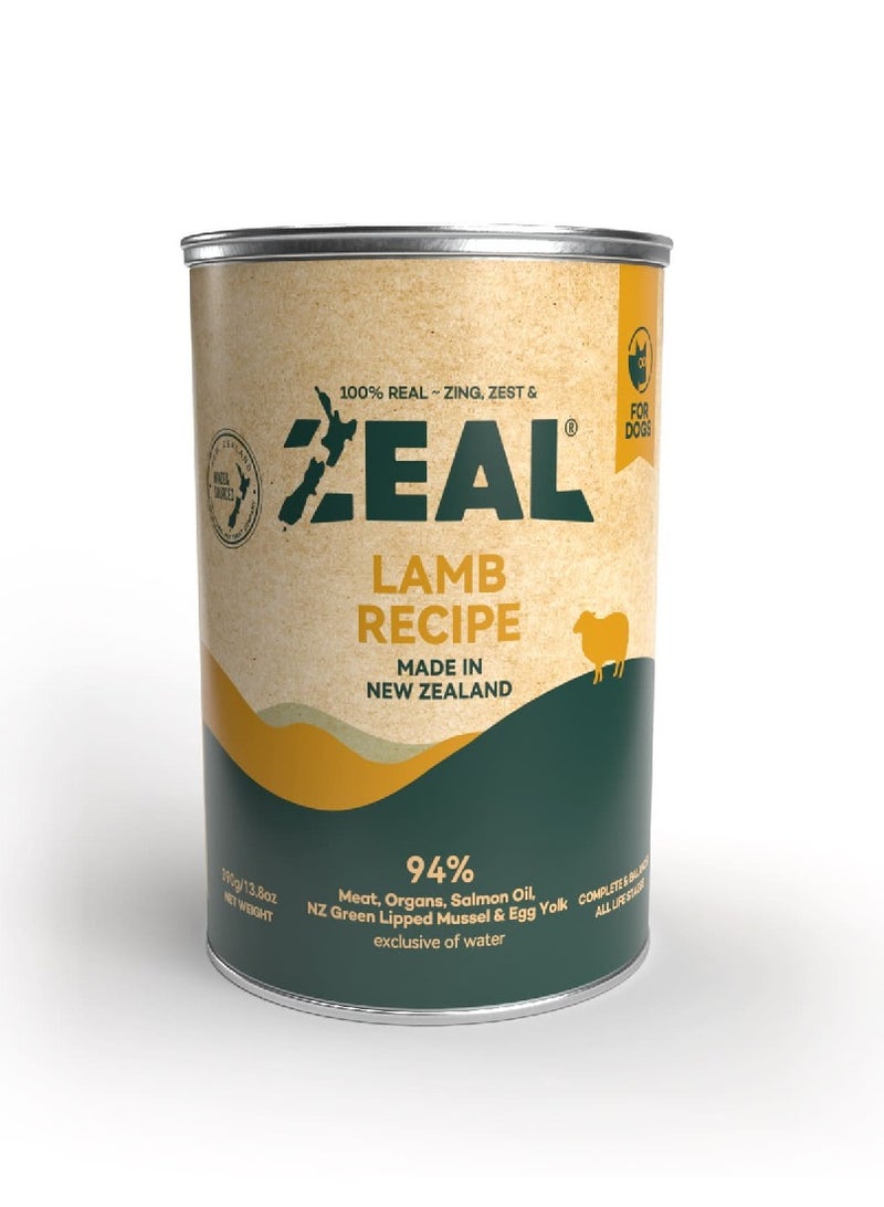 Zeal - Grain Free Canned Dog Food 390g / Lamb - Image 1