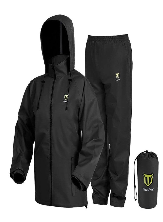 TIDEWE Rain Suit, Waterproof Breathable Lightweight Rainwear (Black Size S) - Image 1