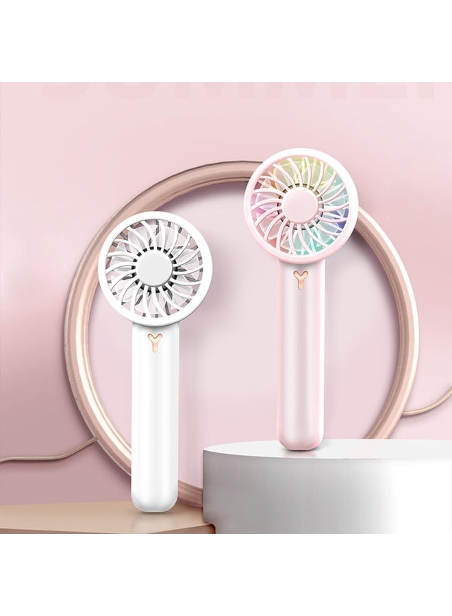 ECVV Portable Handheld Fan Pocket Fan 1200mAh Rechargeable USB Fan 3 Speeds Adjustable Air Circulating Fan for Home Office Indoor Outdoor (Pink) - Image 2