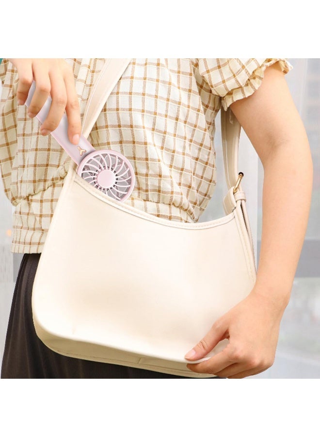 ECVV Portable Handheld Fan Pocket Fan 1200mAh Rechargeable USB Fan 3 Speeds Adjustable Air Circulating Fan for Home Office Indoor Outdoor (Pink) - Image 5