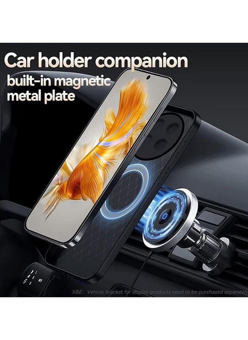 General Compatible with Honor X9c 5G/Honor X60 Pro Case [Support Magnetic Car Holder] New Luxury Leather Matte Hard Phone Cover for Honor X9c Shockproof Bumper  - Image 3