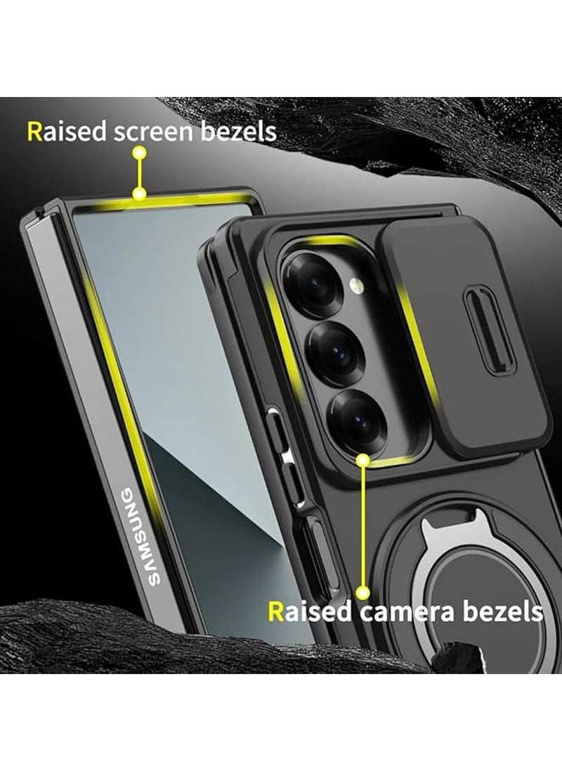 General Compatible with Honor X9c 5G/Honor X60 Pro Case [Support Magnetic Car Holder] New Luxury Leather Matte Hard Phone Cover for Honor X9c Shockproof Bumper  - Image 5