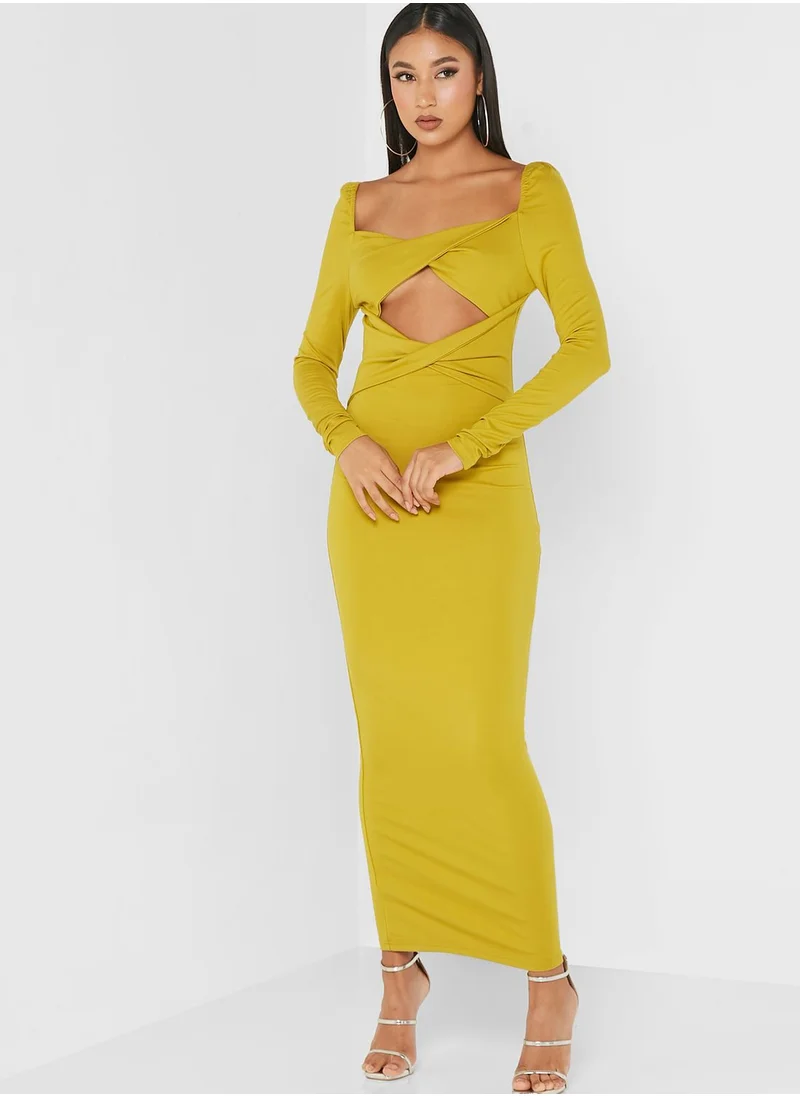 Yaura Cut Out Detail Bodycon Dress