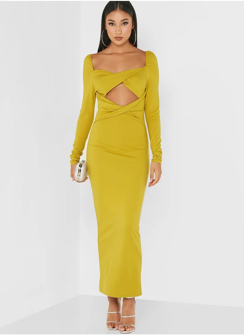 Yaura Cut Out Detail Bodycon Dress