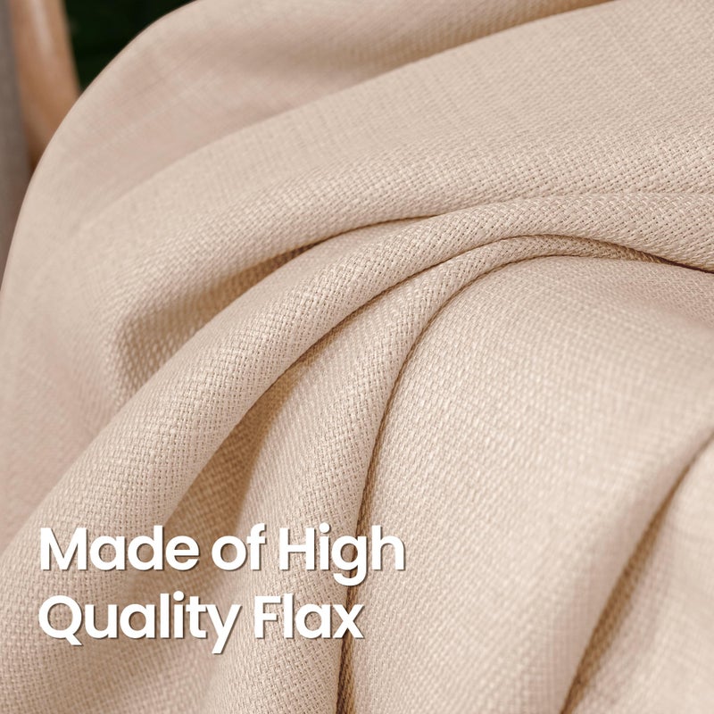 BGment Bression 108 بوصة الستائر الستائر طويلة طويلة لغرفة المعيشة أرضية عالية السقف الستائر Long Linen Crtains الخيش سميكة تصفية ضوء الفلترات نافذة الخصوصية 52 × 108 بوصة الخوخ - Image 5