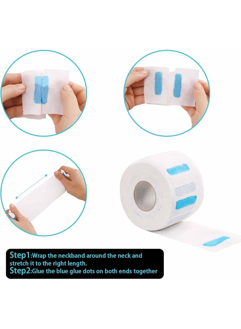 5 Rolls Disposable Barber Paper Neck Strips, Professional Stretchy Paper Neck Band Protector - Image 3