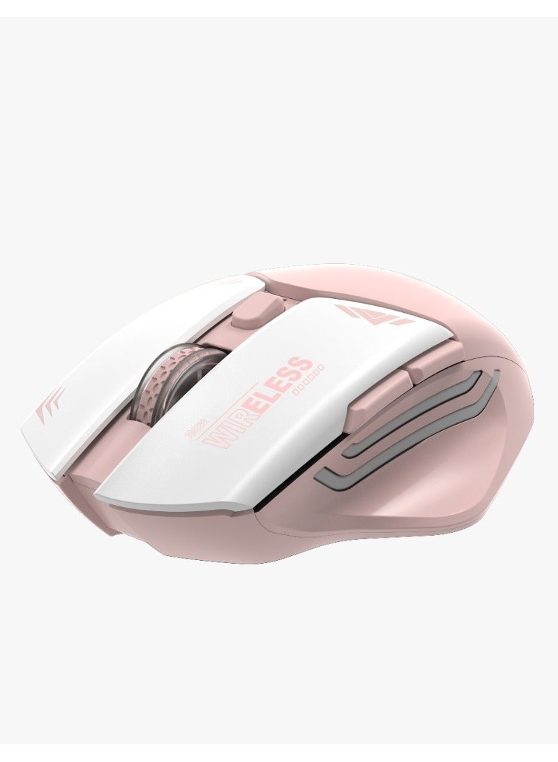 porodo Wireless Mouse 2.4G Nano USB with 10m Rage and 1600 DPI / Power Saving Technology / Gaming Design - Pink - Image 3