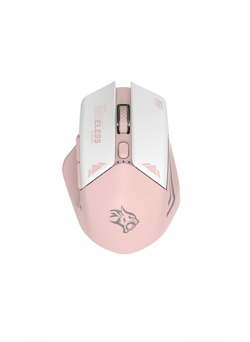 porodo Wireless Mouse 2.4G Nano USB with 10m Rage and 1600 DPI / Power Saving Technology / Gaming Design - Pink - Image 1