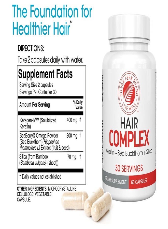 Silver Fern Hair Complex Hair Supplement - Each Bottle Contains a 30-Day Powder Supply - 1 Bottle - Image 2