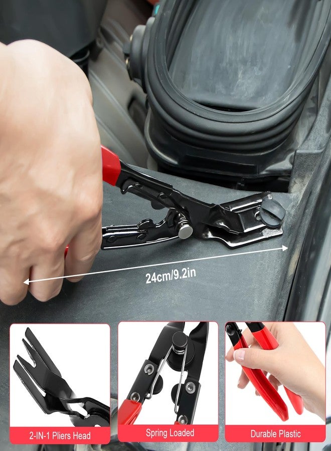 Zecirl 3 Pcs Clip Pliers and Fastener Remover,Clip Removal Tool Panel Clip Removal Pliers Car Trim Rivet Removal Pry Tool Repair Kit for Automotive Door Panel,Upholstery,Dashboard Red - Image 5