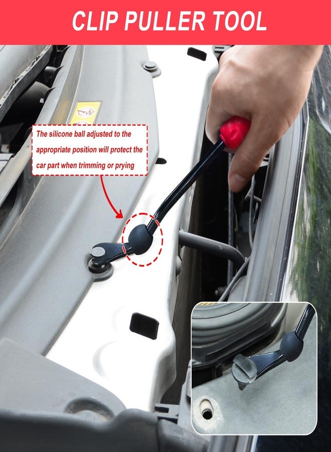 Zecirl 3 Pcs Clip Pliers and Fastener Remover,Clip Removal Tool Panel Clip Removal Pliers Car Trim Rivet Removal Pry Tool Repair Kit for Automotive Door Panel,Upholstery,Dashboard Red - Image 2