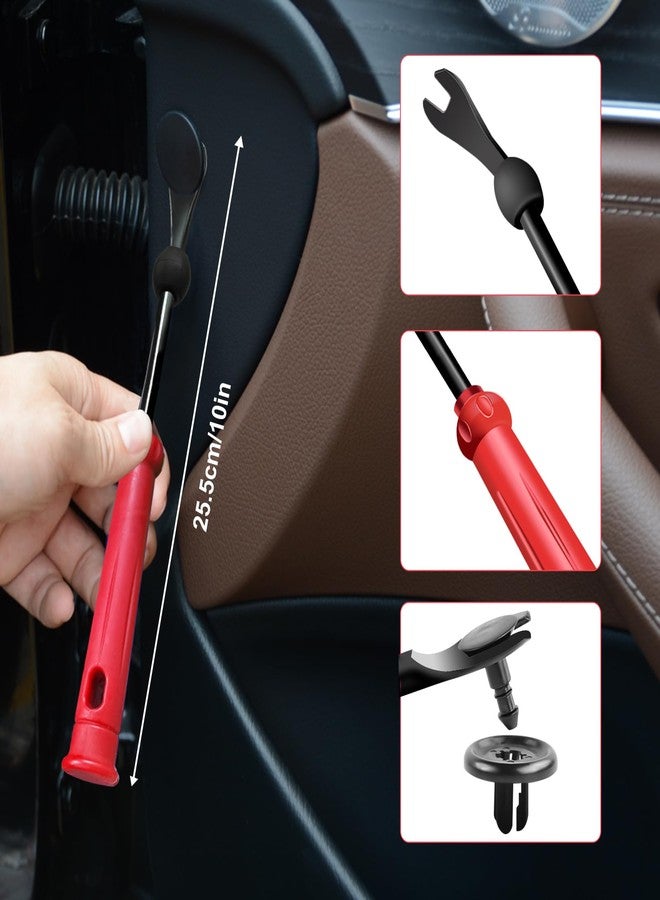 Zecirl 3 Pcs Clip Pliers and Fastener Remover,Clip Removal Tool Panel Clip Removal Pliers Car Trim Rivet Removal Pry Tool Repair Kit for Automotive Door Panel,Upholstery,Dashboard Red - Image 3