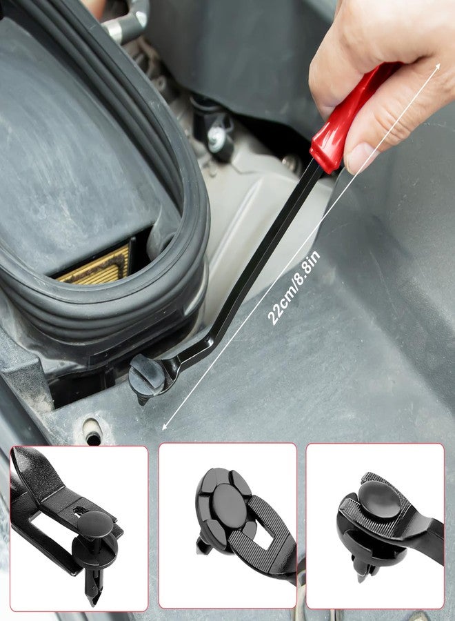 Zecirl 3 Pcs Clip Pliers and Fastener Remover,Clip Removal Tool Panel Clip Removal Pliers Car Trim Rivet Removal Pry Tool Repair Kit for Automotive Door Panel,Upholstery,Dashboard Red - Image 4