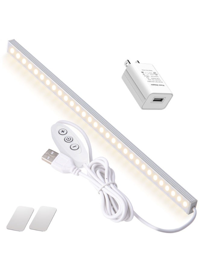 LED Under Cabinet Light, 30cm Dimmable Light Bar, Plug-in Aluminum Alloy, White – Under Counter Lighting for Kitchen, Closet, Shelf - Image 1
