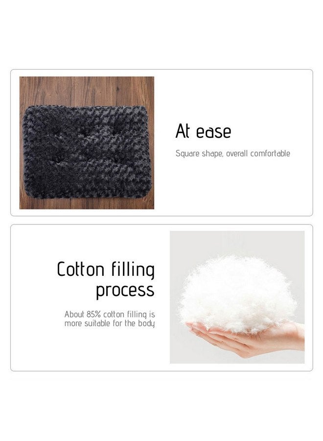 Generic Pet Bed with Non-Slip Waterproof Bottom, 2024 New Soothing Calming Dog Bed, Washable Dog Crate Bed Deluxe Plush Cats Beds Mat, 16.9"" x 11"", Black - Image 5