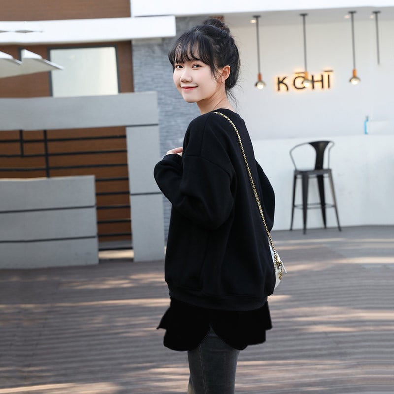 Solid Color All-match Fart Curtain Fake Hem Shirt Stacked with Inner Base Half Skirt Denim A- line Skirt (blue stripes) - Image 4