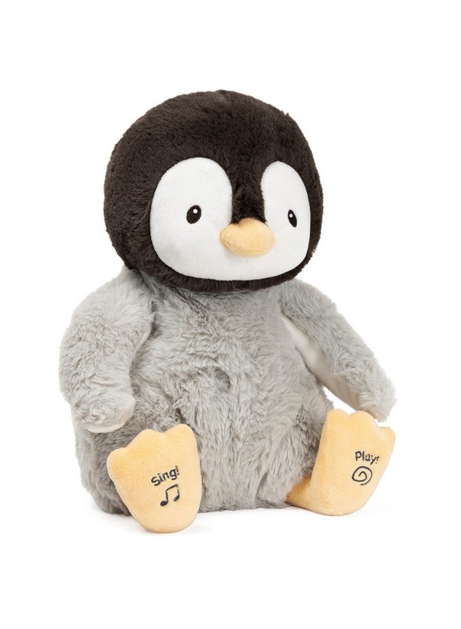 غاند لعبة طفل محشوة على شكل بطريق كيسي من GUND Baby، لعبة أطفال محشوة تغني، مناسبة للأعمار من 0 فما فوق، أسود/أبيض/رمادي، 12 بوصة - Image 5