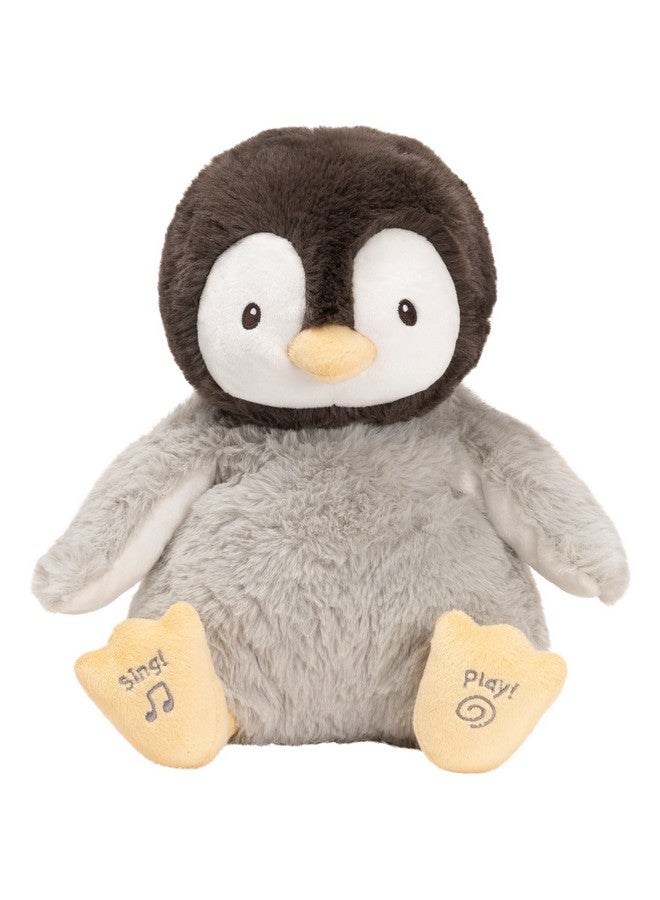غاند لعبة طفل محشوة على شكل بطريق كيسي من GUND Baby، لعبة أطفال محشوة تغني، مناسبة للأعمار من 0 فما فوق، أسود/أبيض/رمادي، 12 بوصة - Image 1