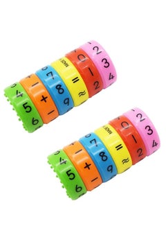 JUNI 2 Pcs Magnetic Arithmetic Learning Toy, Cylinder Numbers Toys, Intelligence Brain Developing Toy, Children Number Game Blocks, Magnetic Math Toy
