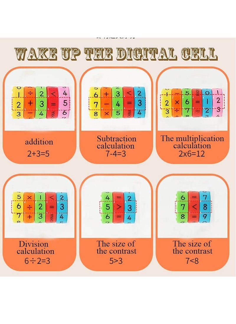 JUNI - JUNI 2 Pcs Magnetic Arithmetic Learning Toy, Cylinder Numbers Toys, Intelligence Brain Developing Toy, Children Number Game Blocks, Magnetic Math Toy - Image 1